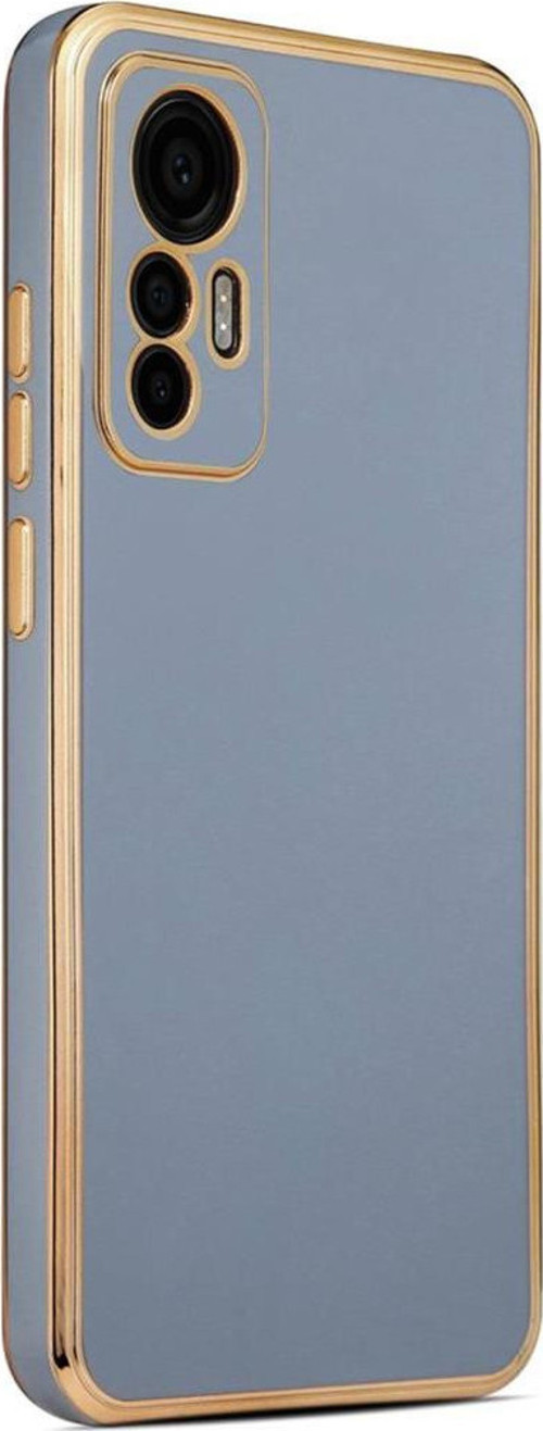 Xiaomi Mi 12 Lite Kılıf Kamera Korumalı Altın Kenar Tasarım Silikon