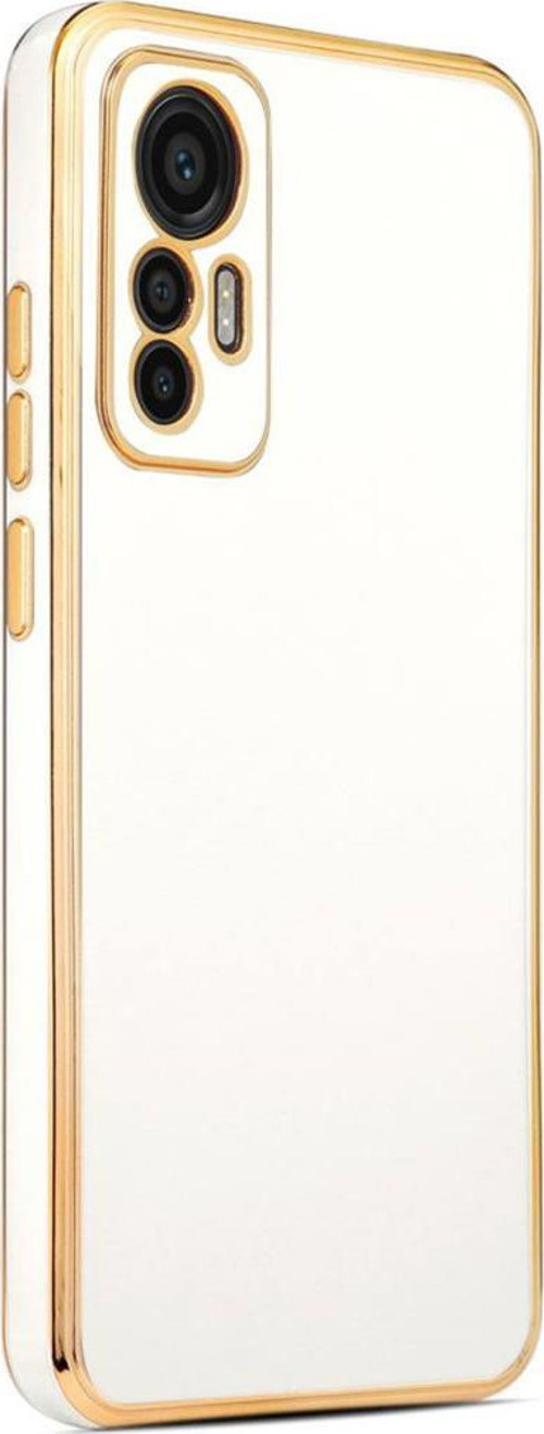 Xiaomi Mi 12 Lite Kılıf Kamera Korumalı Altın Kenar Tasarım Silikon
