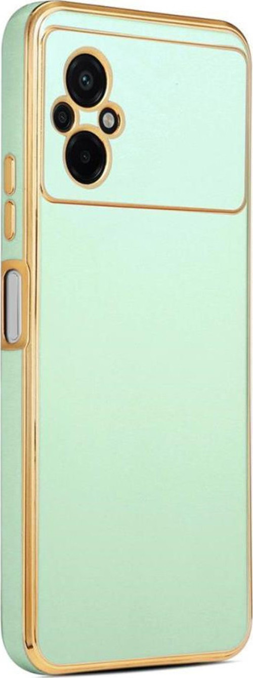 Xiaomi Poco M5 Kılıf Kamera Korumalı Altın Kenar Tasarım Silikon