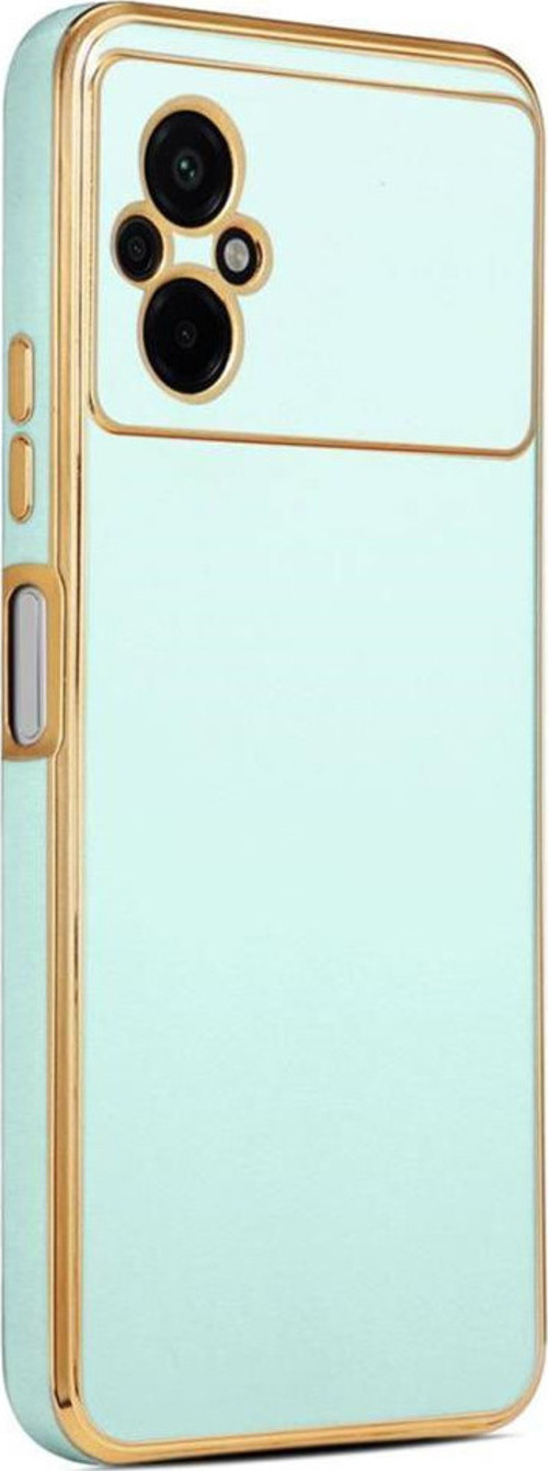 Xiaomi Poco M5 Kılıf Kamera Korumalı Altın Kenar Tasarım Silikon