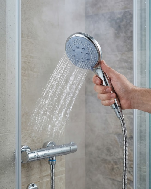 uygun Spiral Hortumlu 4 Kademeli El Duşu Seti Duvar Askılı Banyo Duş Başlığı popüler