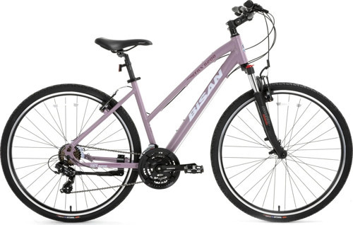 TRX 8200 KADIN ŞEHİR BİSİKLETİ 45CM V 28 JANT 21 VİTES MAT MOR BEYAZ MOR