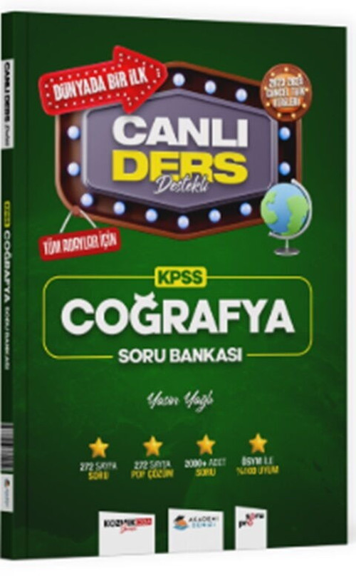 KPSS Coğrafya Canlı Ders Destekli Soru Bankası Akademi Denizi