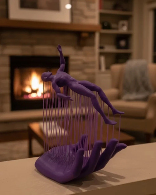 ieg™ 3D El İnsan Figürü Mor Modern Masa Üstü Ev ve Ofis Dekoru