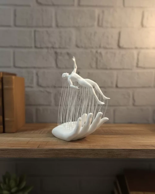 ieg™ 3D El Formlu İnsan Figürü Beyaz Modern Ev ve Ofis Dekoru
