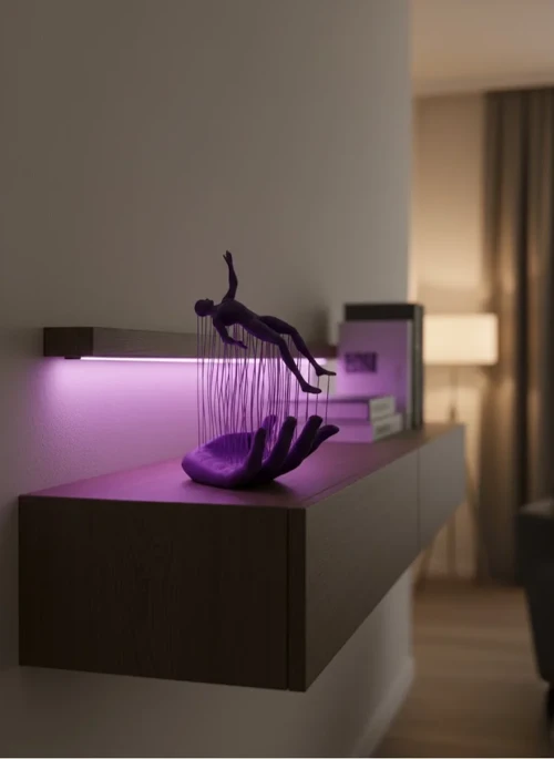 ieg™ Mor El İnsan Figürü Dekoratif Biblo Minimal Modern Salon Raf ve Masa Üstü Aksesuar