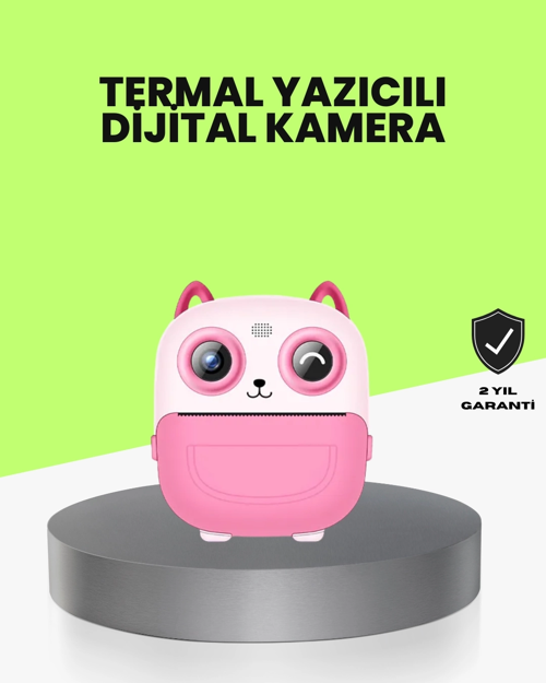 Termal Baskı Özellikli Çocuk Kamerası 1080P Video Destekli