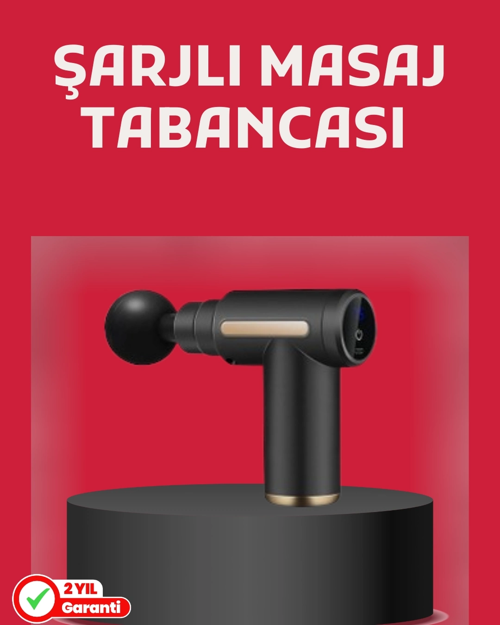 Derin Doku Masaj Tabancası 4 Başlık 6 Kademeli Sessiz Güç Şarjlı Kas Gevşetici