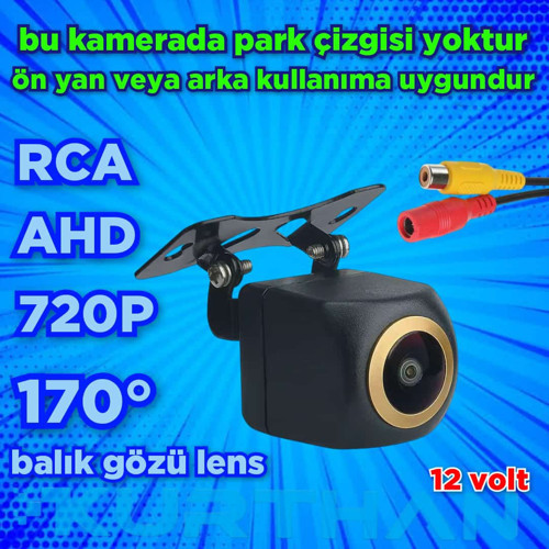 AHD 720p 170 DERECE BALIK GÖZÜ LENS ARAÇ KAMERASI 12 VOLT
