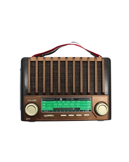 KTF-1428 Güneş Paneli Şarjlı Nostaljik Bluetooth Hoparlör – FM/AM/SW Radyo, USB/SD Desteği, Taşınabilir Tasarım