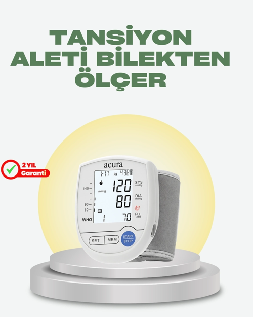 Akıllı Bilek Tansiyon Aleti Hem Şarjlı Hem Pilli Kolay Ölçüm