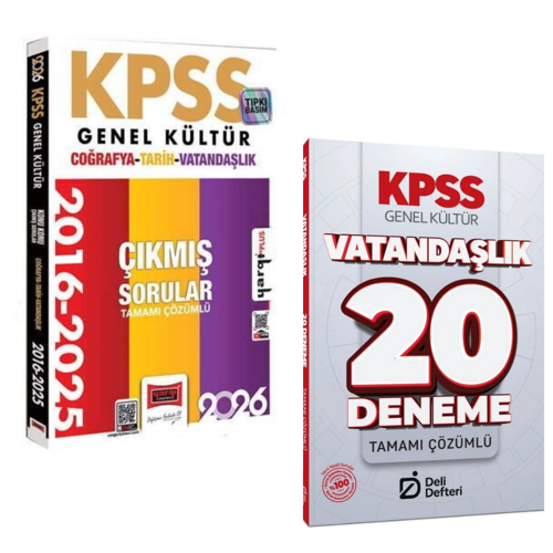 Yargı 2026 Kpss Tarih-Coğrafya-Vatandaşlık 2016-2026 Konu Konu Çıkmış Sorular & Kpss Vatandaşlık 20 Deneme Deli Defteri