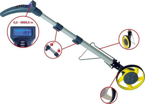 12397 Lcd Ekranlı Dijital Tur Metresi Tekerlekli Yol Ölçme