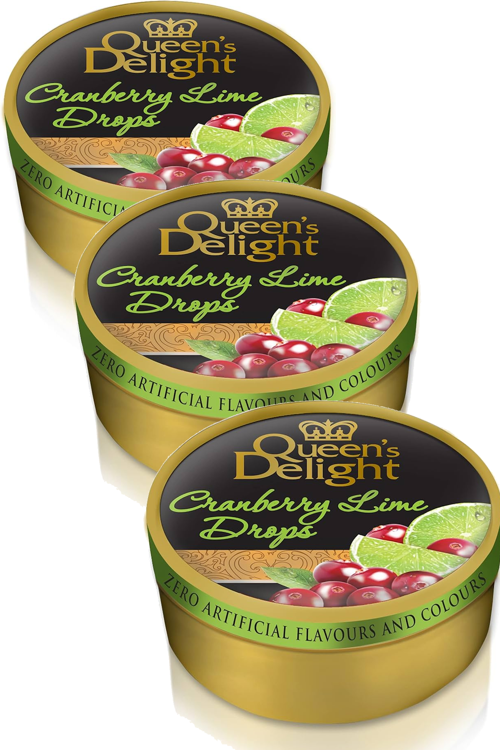 Queens Delight Cranberry Lime (Kızılcık ve Lime Aromalı) Şeker 150 gr x 3 Adet