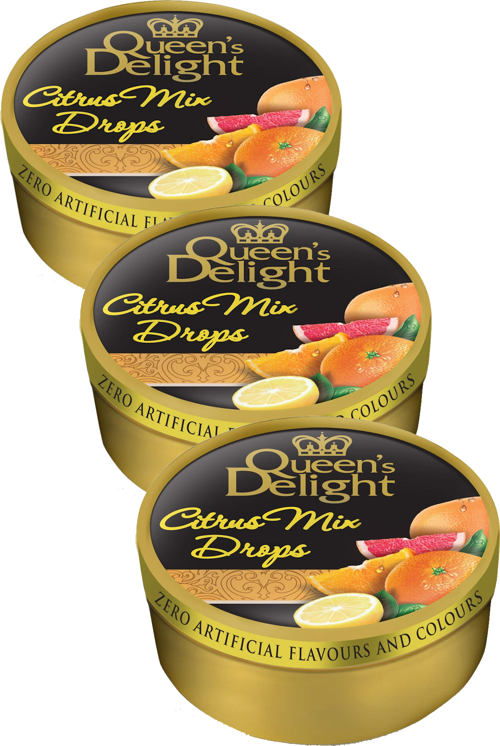 Queens Delight Citrus Mix (Narenciye Karışımı) Şeker 150 gr x 3 Adet