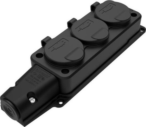 Kauçuk 3 Lü Grup Priz 1x16A IP54