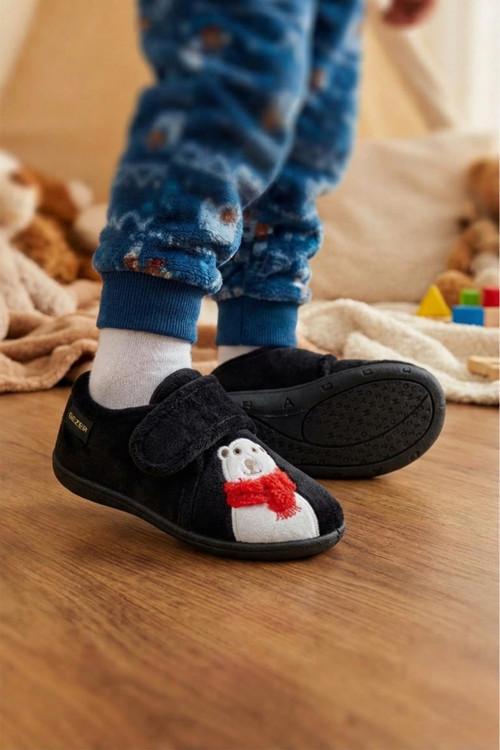 Erkek Çocuk Kışlık Cırtlı Ayarlanabilir Günlük Okul Kreş Panduf Ayakkabı