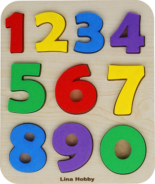 Çocuklar İçin Renkli Sayı Puzzle - Ahşap Tabanlı 3D Rakamlar (20x17 cm) - Eğlenerek Öğrenme