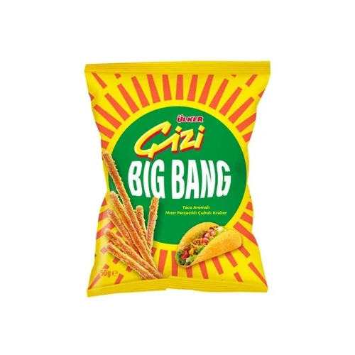 ÇİZİ Big Bang Taco Aromalı Mısır Parçacıklı Çubuk Kraker - 50 gram - 15 Adet