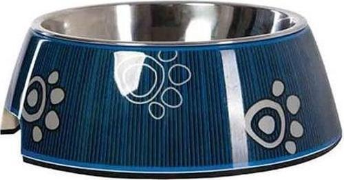 Bowlz Bubble Pati Desenli Kedi ve Köpek Mama ve Su Kabı Mavi Large 700 Ml