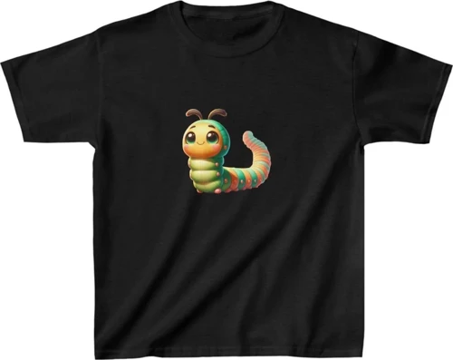 Unisex Çocuk Baskılı T-Shirt - Siyah
