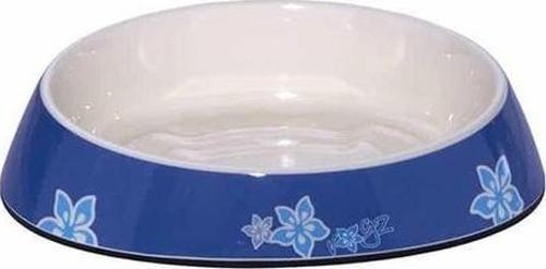 Catz Bowlz Fishcake Çiçek Desenli Plastik Kedi Mama ve Su Kabı Mavi 200 Ml