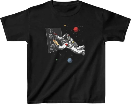Unisex Çocuk Baskılı T-Shirt - Siyah