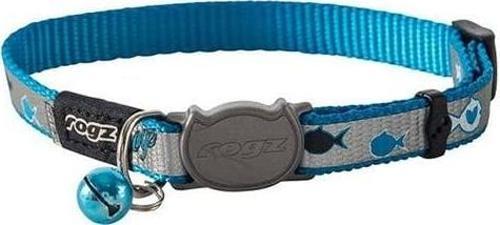 Catz Reflectocat Halsband Balık Desenli Dokuma Kedi Boyun Tasması Mavi Small 1.1x20-31 Cm