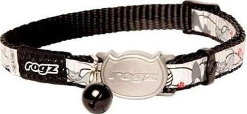 Catz Reflectocat Halsband Kedi Desenli Kedi Boyun Tasması Siyah Small 1.1x20-31 Cm