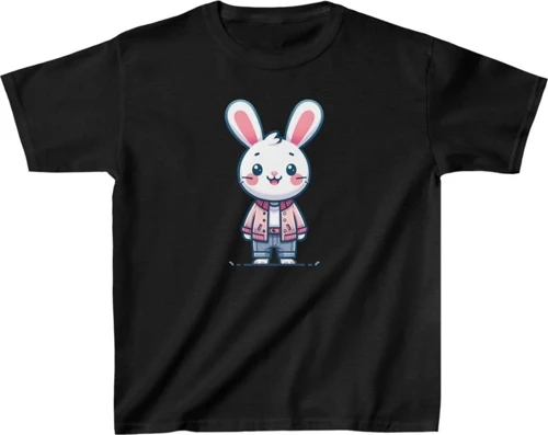 Unisex Çocuk Baskılı T-Shirt - Siyah