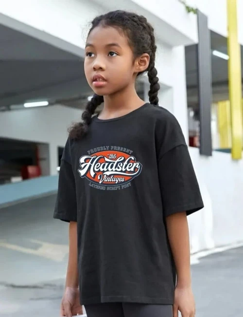 Çocuk Unisex Baskılı T-Shirt-Siyah