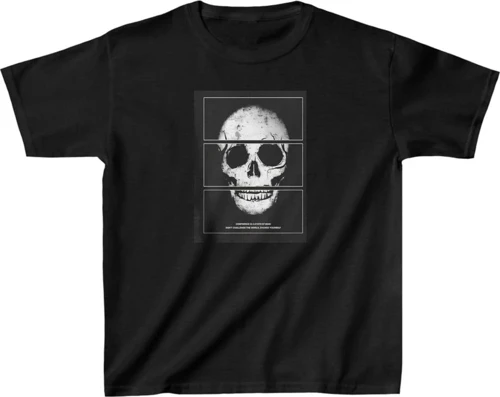 Unisex Çocuk Baskılı T-Shirt - Siyah
