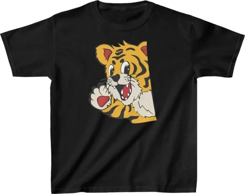 Unisex Çocuk Baskılı T-Shirt - Siyah