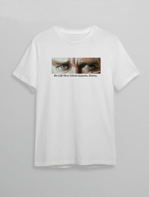 10 Kasım Unisex Atatürk Baskılı T-Shirt - Beyaz