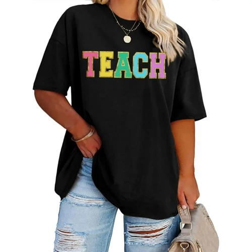 Baskılı Kadın Kısa kol T-shirt - Siyah