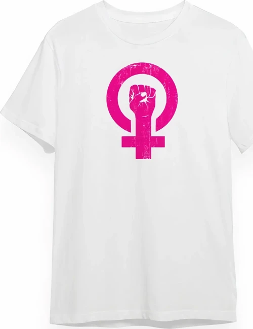 8 Mart Dünya Kadınlar Günü İçin Özel Baskılı T-shirt - Beyaz