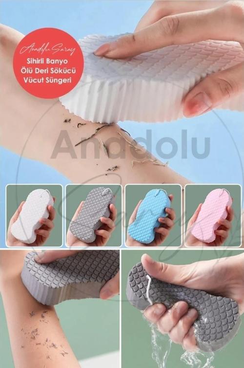 Keyfi Sepet Banyo Vücut Duş Süngeri Sihirli Vücut Ölü Deri Sökücü Vücut Masaj Peeling Fırçası Süngeri