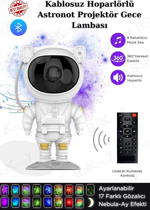 Bakeey Astronot Gece Lambası Yıldızlı Projeksiyon Tavan Aydınlatma Masa Lamba Ev Çocuk Oda Dekorasyon
