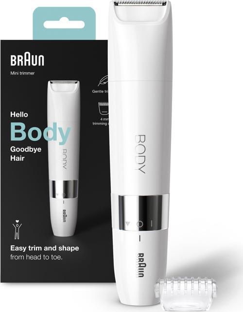 Body Mini Trimmer BS1000 Islak&Kuru Vücut Tüy Kesme Makinesi + Pil&Temizleme Fırçası