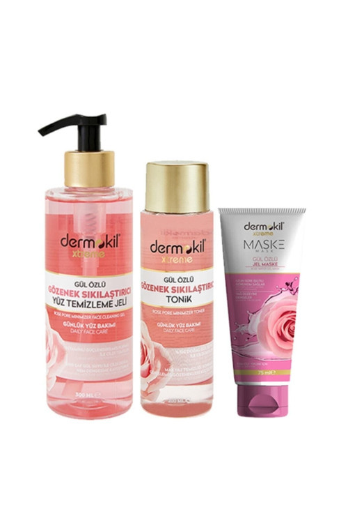 Gül Tonik 200 Ml + Gül Yüz Temizleme Jeli 300 Ml + Gül Maske 75 Ml