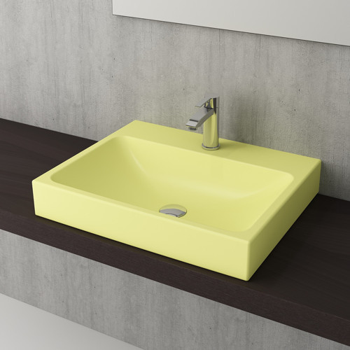 BOCCHI Scala Arch Tezgah Üstü Lavabo, 60 cm, Mat Sarı