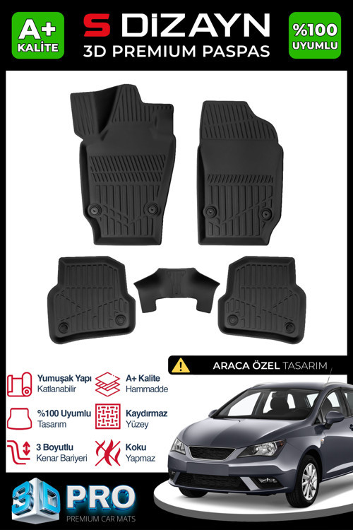 Seat Ibiza 3D Pro Havuzlu Paspas 2002-2008 A+ Kalite