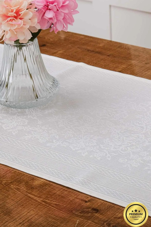 Lola Jakar Polyester Kumaş Krem Runner 45x150 Cm 1412