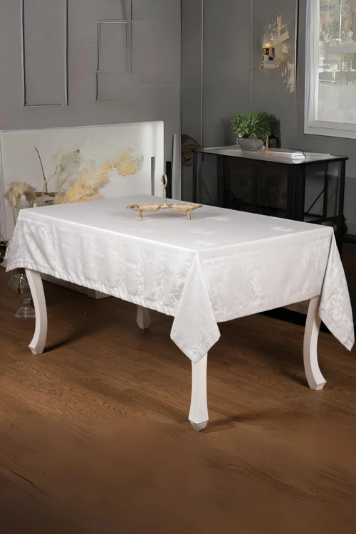 Raya Lüx Jakar Bambu Kumaş Gri Masa Örtüsü 160x220 Cm 1243
