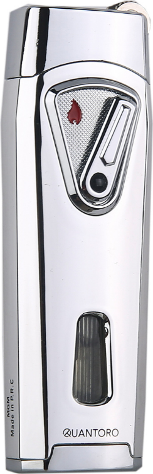 Çift Torch Pürmüz Gümüş Metal Puro Çakmağı
