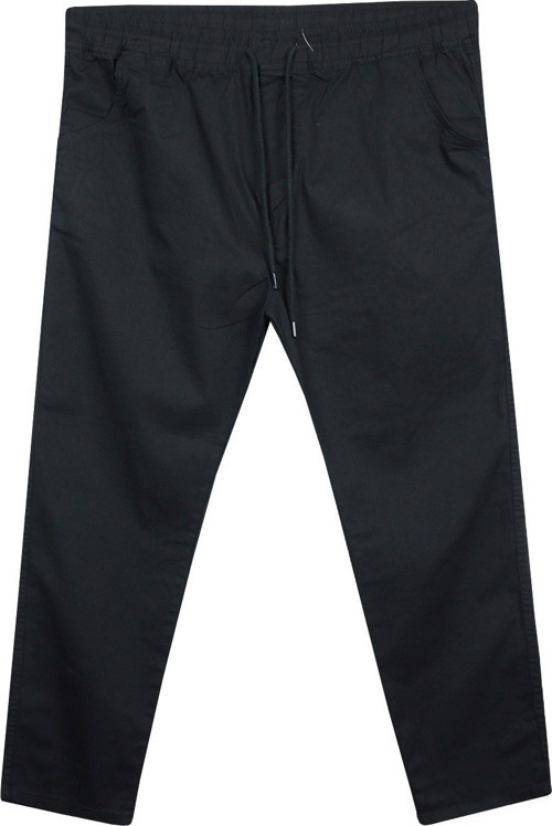 Erkek 118 -156 Kilo Arası İçin Uygun Bağcıklı Battal Boy Gabardin Pantolon Siyah