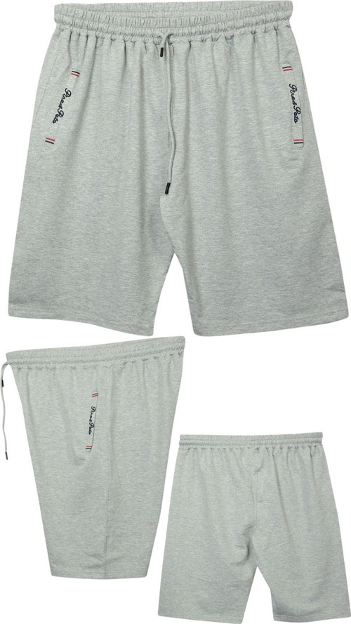 Büyük Beden 110 - 155 Kilo Arası İçin Uygun Bedenli Cepleri Nakış Detaylı Likralı Penye Erkek Şortu