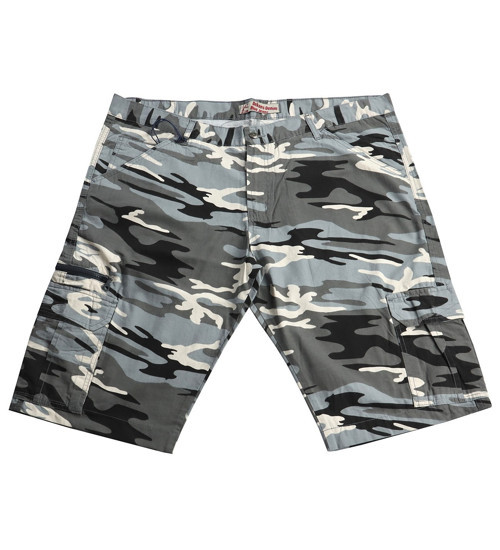 Erkek Büyük Beden 110 Kilo-150 Kilo Arası İçin Uygun Bedenli Gri Renk Dekons Kamuflaj Şort