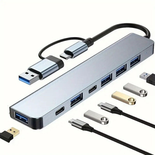 ieg™ 8 in 1 Usb Çevirici Notebook Macbook Type-C Uyumlu Görüntü Aktarıcı Hub ()