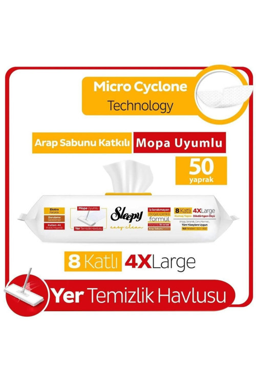 6 Adet Easy Clean Yer Temizlik Havlusu Arap Sabunlu 50 Li